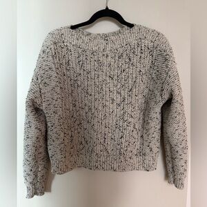 LOFT Speckled Gray Crew Neck Sweater